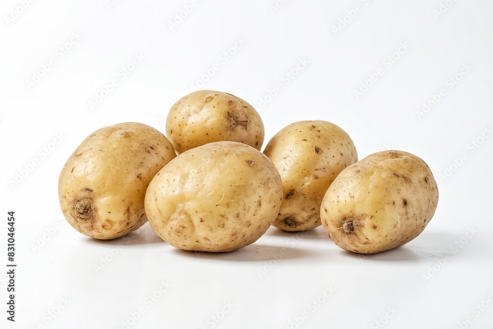 Fresh Potatoes on White Background Fresh Potatoes on White Background