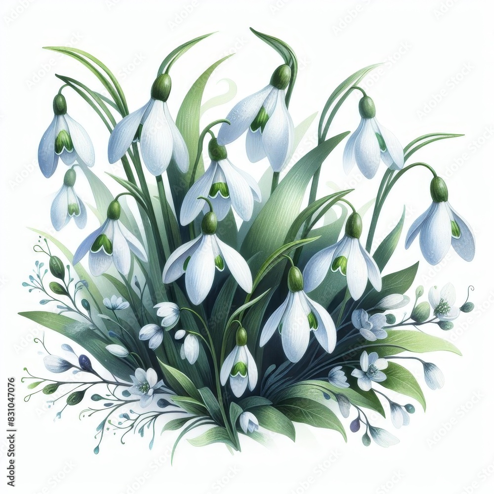 A bouquet of white flowers with green stems A bouquet of white flowers with green stems
