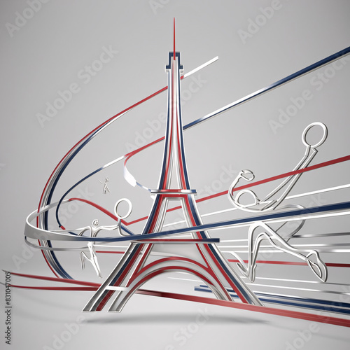 an abstract image of Paris Olympics