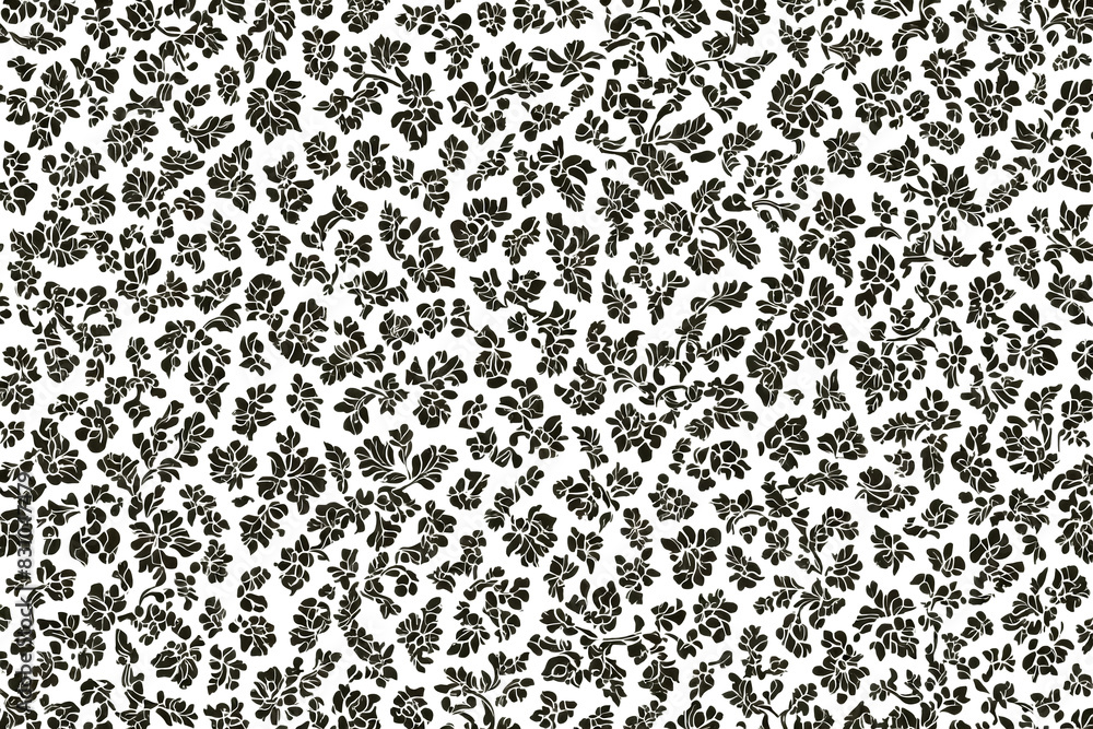 Black and White Floral Pattern Seamless Texture Black and White Floral Pattern Seamless Texture