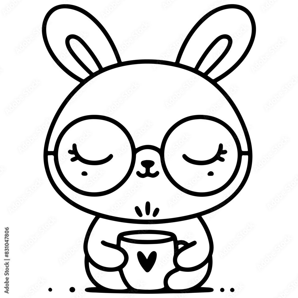 Coffee Bunny Vector Illustration Funny Rabbit Enjoying Morning Coffee, Perfect for Cafe Decor Coffee Bunny Vector Illustration Funny Rabbit Enjoying Morning Coffee, Perfect for Cafe Decor