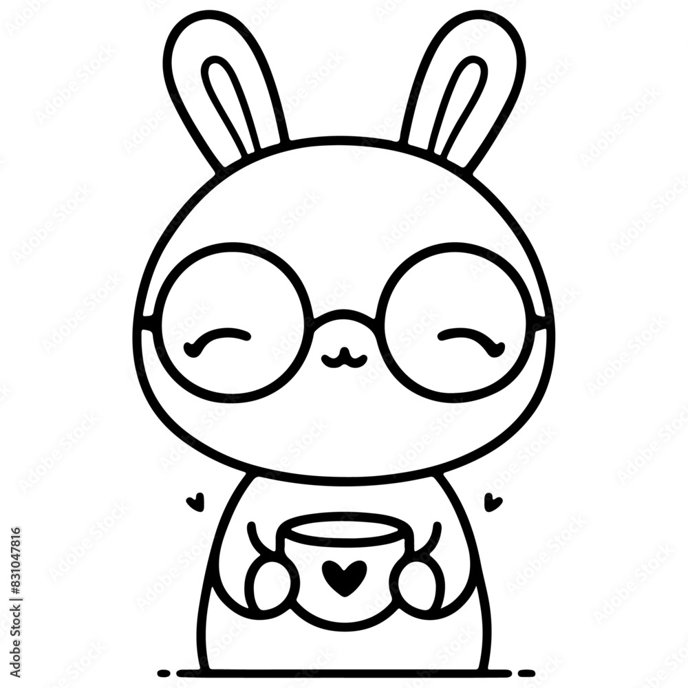 Coffee Bunny Vector Illustration Funny Rabbit Enjoying Morning Coffee, Perfect for Cafe Decor Coffee Bunny Vector Illustration Funny Rabbit Enjoying Morning Coffee, Perfect for Cafe Decor