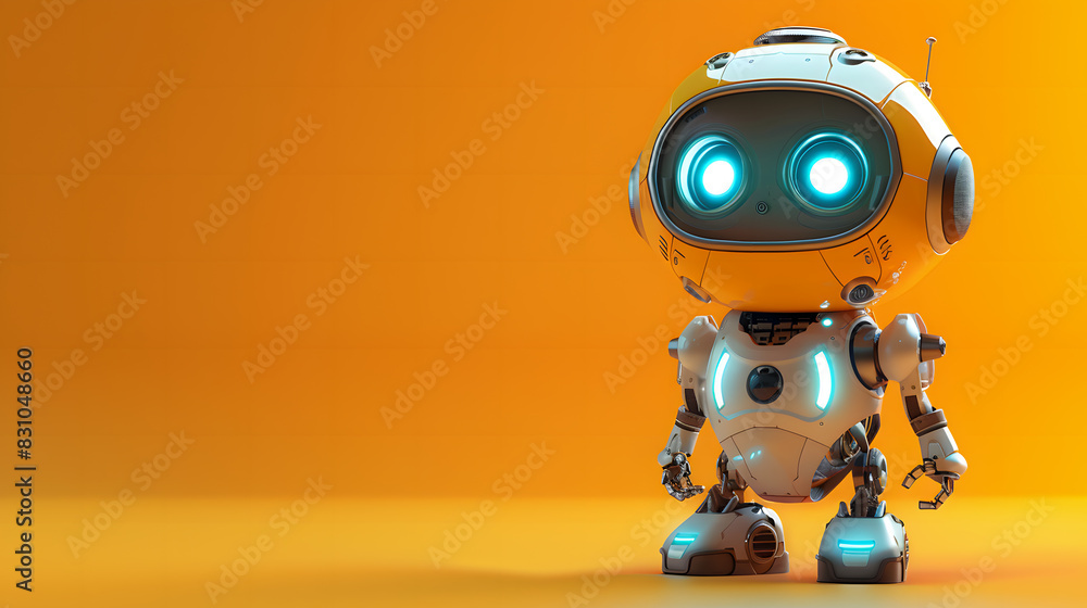 Small cute orange robot Small cute orange robot