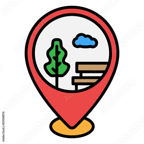 Illustration of Park Location design Filled Icon