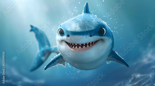 Cute shark 3d style 