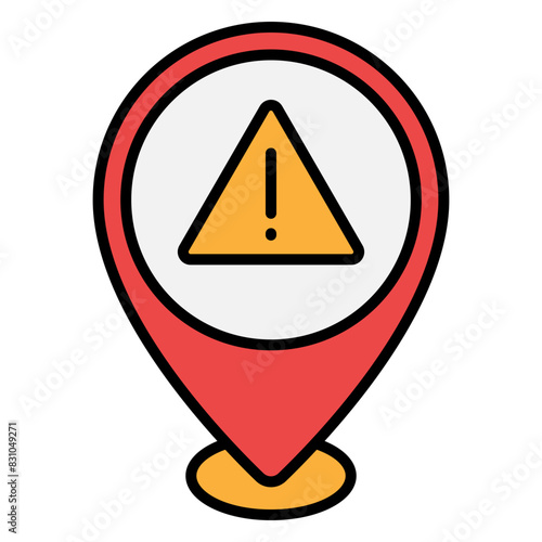 Illustration of Dangerous Area Location design Filled Icon