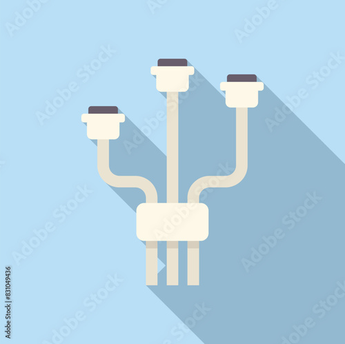 Vector illustration of a stylized flat design electrical plug with long shadows