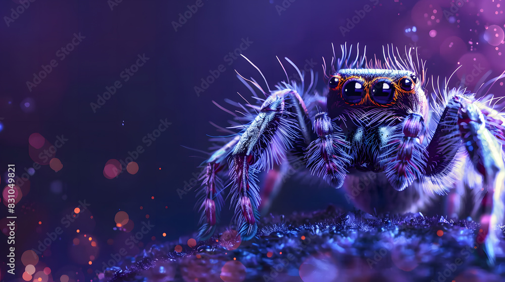 Cute Cartoon spider Banner with Room for copy Cute Cartoon spider Banner with Room for copy