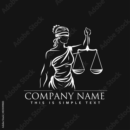 Law Firm Themis Logo Illustration Design EPS Vector