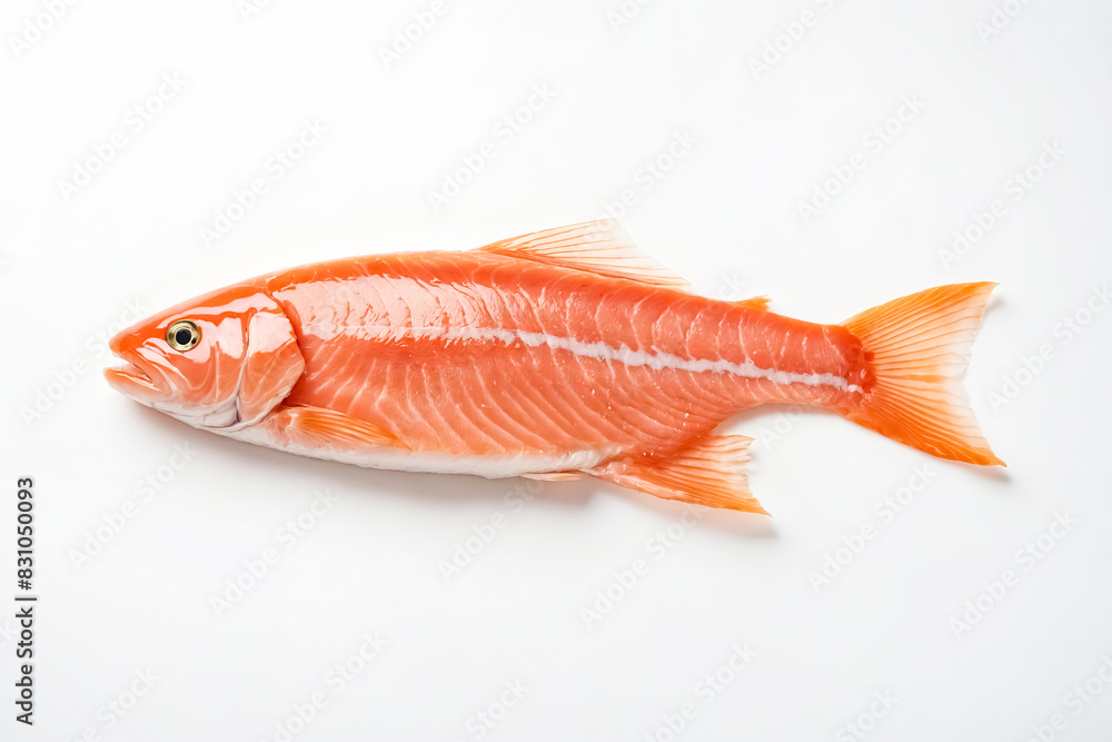 Raw Orange Fish on White Background Raw Orange Fish on White Background