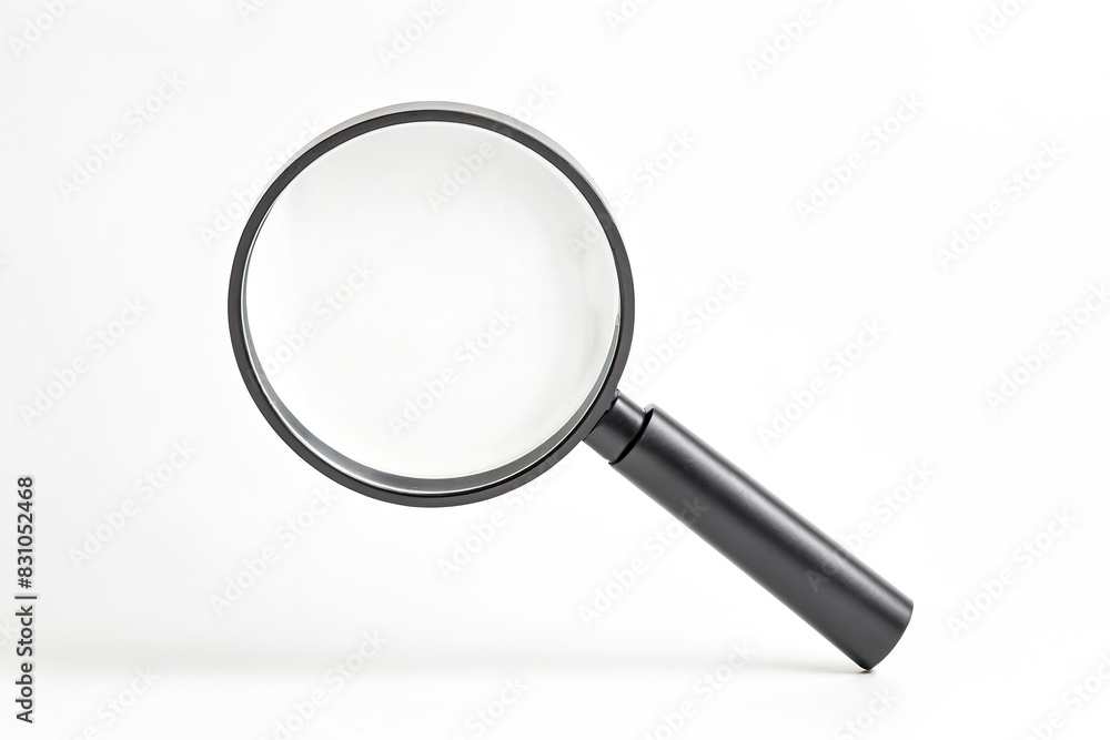 Black Magnifying Glass On White Background Black Magnifying Glass On White Background