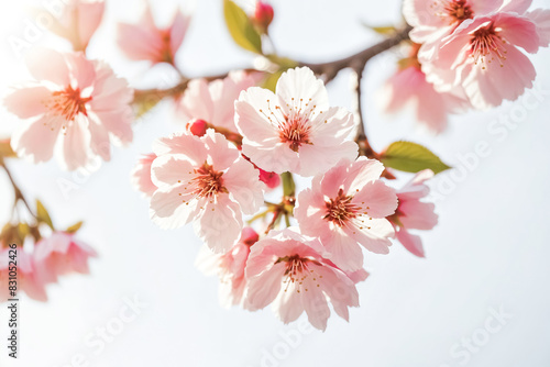 Close-Up of Delicate Pink Cherry Blossoms