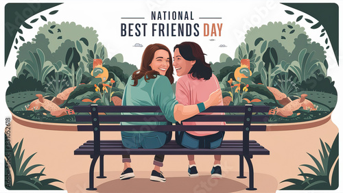Friends Day, National Best Friends Day, National Best Friends Day Poster, Happy National Best Friends Day, International Friendship Day, Illustration, Friendship Day, Best Friends Day, Poster, Post,  photo