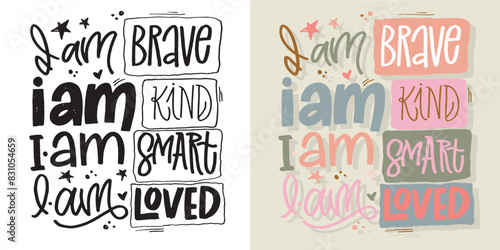 Cute hand drawn doodle lettering quote. Lettering for t-shirt design, mug print, bag print, clothes fashion. 100% hand drawn vector image.