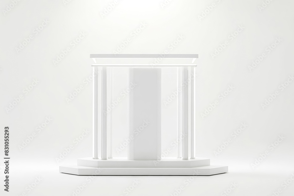 Minimalist White Podium with Pillars Minimalist White Podium with Pillars
