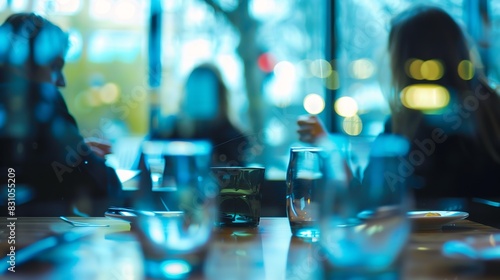 Wallpaper Mural Business meeting in a cafe : Generative AI Torontodigital.ca