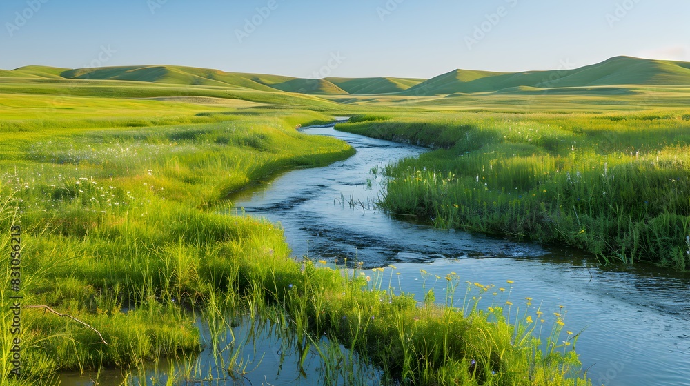 summer prairie clear stream image summer prairie clear stream image