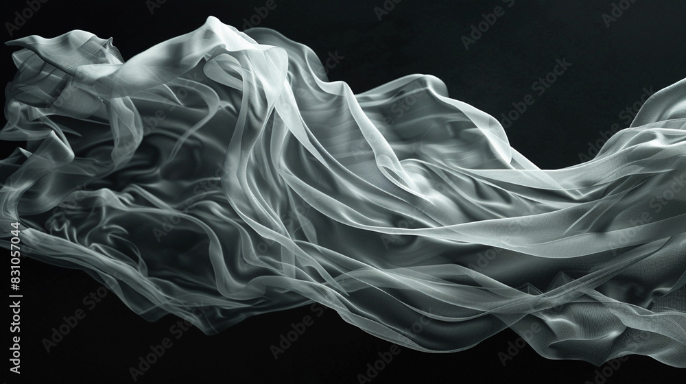 Fototapeta premium Dynamic Cloth: A Visual Symphony of Wind's Embrace