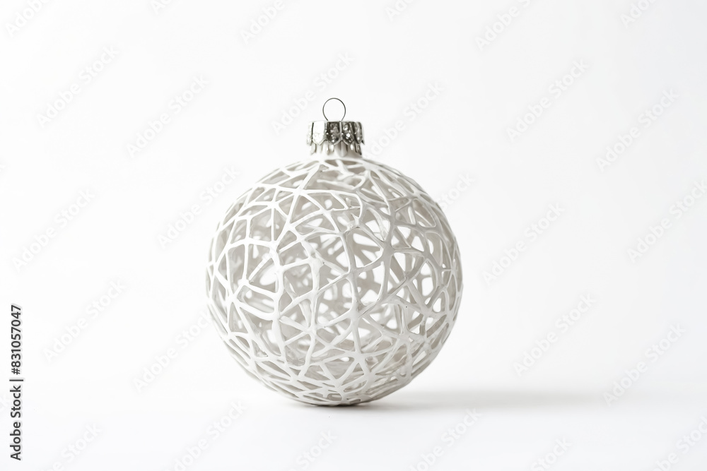 White Christmas Ornament with Geometric Design White Christmas Ornament with Geometric Design