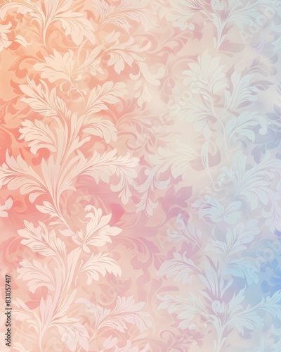 Elegant Floral Pattern with Pastel Gradient Symbolizing Tranquility