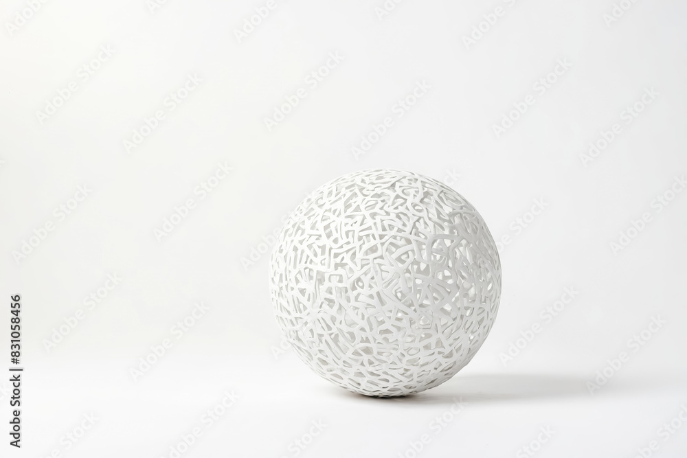 Abstract White Sphere with Intricate Design Abstract White Sphere with Intricate Design