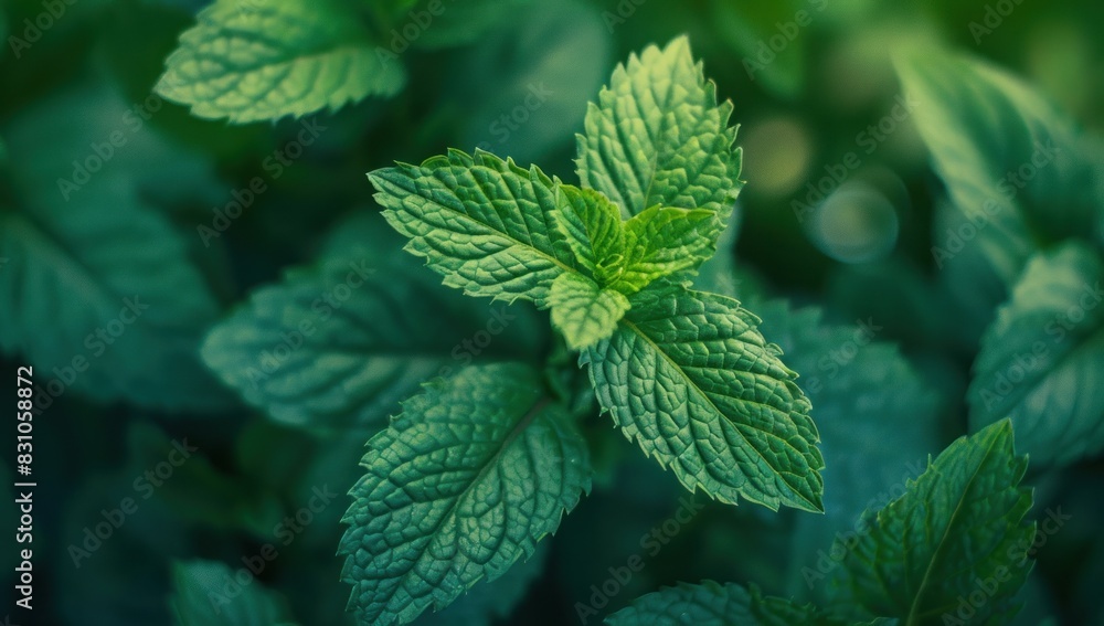 Close up of a green leaf with a blurred background Close up of a green leaf with a blurred background
