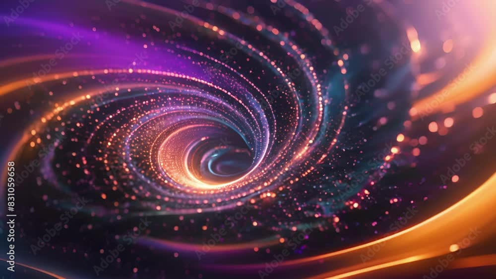 A blurry vortex of particles swirls and jitters creating a mesmerizing representation of quantum mechanics. A blurry vortex of particles swirls and jitters creating a mesmerizing representation of quantum mechanics.
