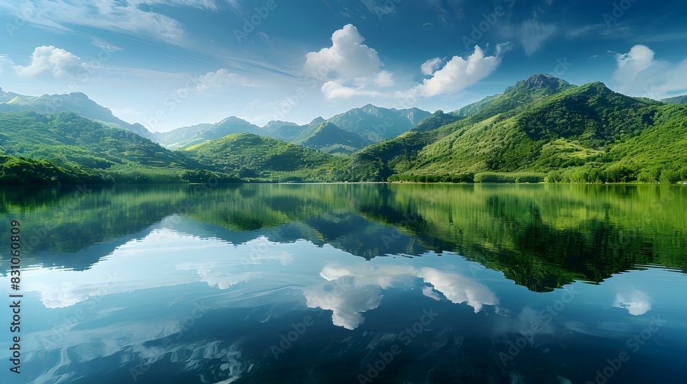 mountain lake green hills image mountain lake green hills image