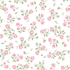 Deken met foto Bloemen patronen Kleine roze rozen zacht romantisch patroon  © Таисия Юхимец