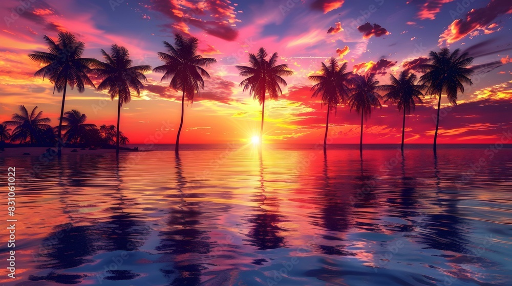 tropical sunset image