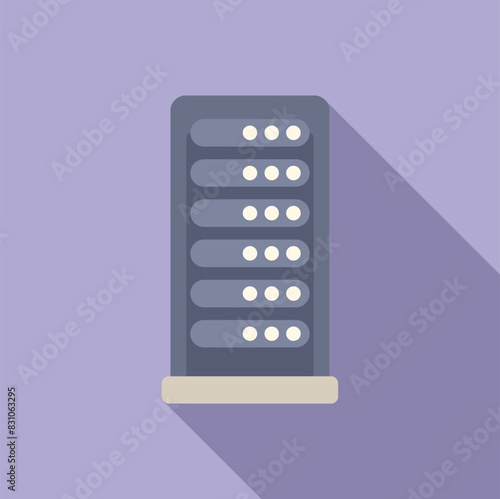 Vector graphic of a server rack icon with a modern flat design, suitable for web and technology themes