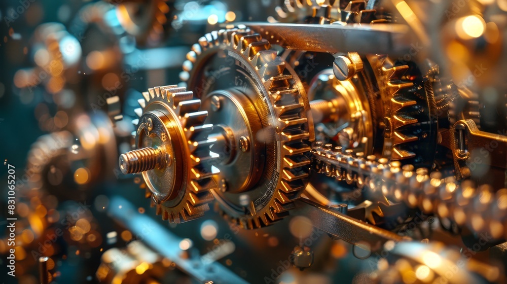 Fototapeta premium Auto engine. disassembling, inspecting gears, pistons for maintenance and repair