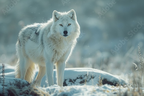 Digital artwork of white wolf, high quality, high resolution © BOOM
