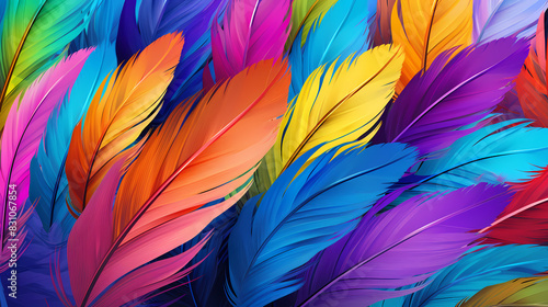 Wallpaper Mural Colorful feather texture Torontodigital.ca