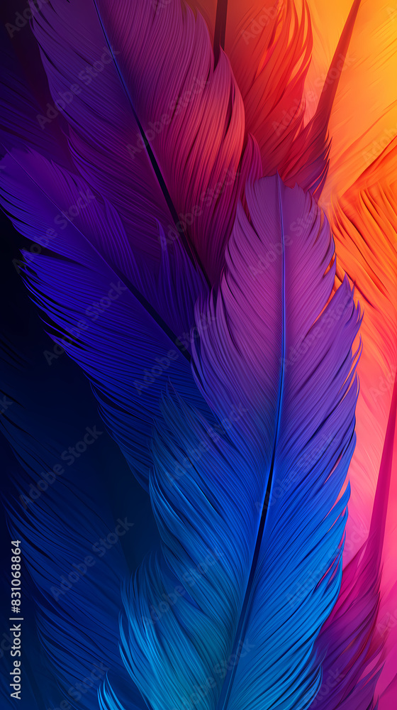 Fototapeta premium Colorful feather texture