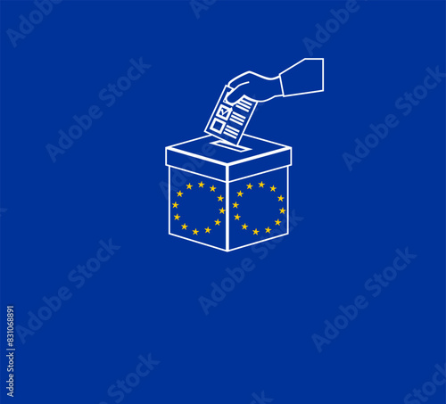 elections 2024 - european elections 2024 vector poster, european union flag and Yellow and white bold text
