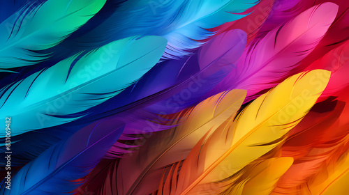 Colorful feather texture