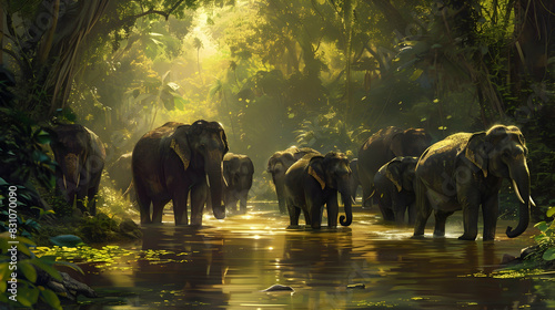group of elephant 