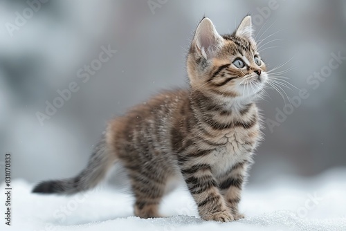 Digital artwork of  kitten is standing with his front end up to go up in the air