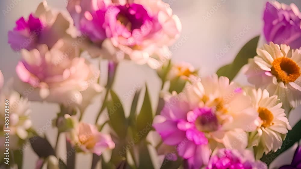 Vase Filled With Pink and White Flowers Generative AI Vase Filled With Pink and White Flowers Generative AI