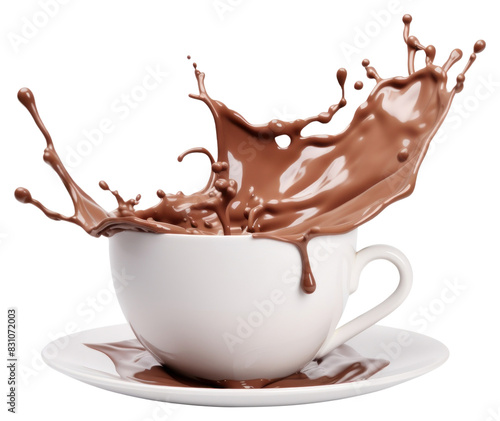 PNG Splash chocolate cup dessert. AI generated Image by rawpixel.