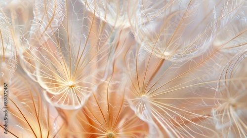 delicate dandelion closeup capturing intricate seed head and soft fibers macro photography