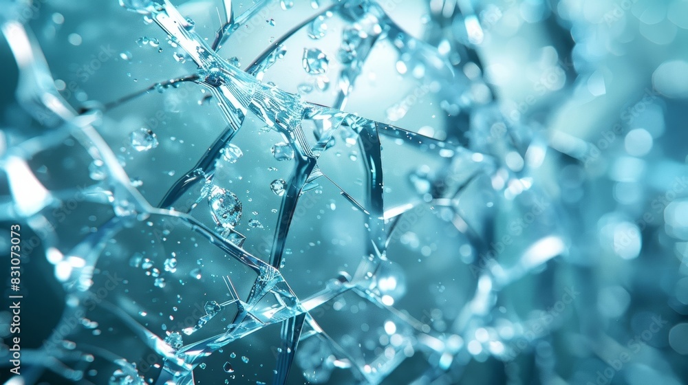The clear shattered glass background provides a sharp contrast with the AI-generated image. The clear shattered glass background provides a sharp contrast with the AI-generated image.