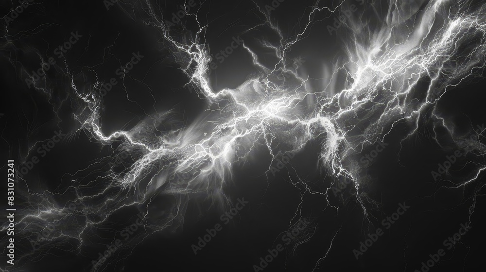 dramatic lightning strike on black background aigenerated abstract illustration dramatic lightning strike on black background aigenerated abstract illustration