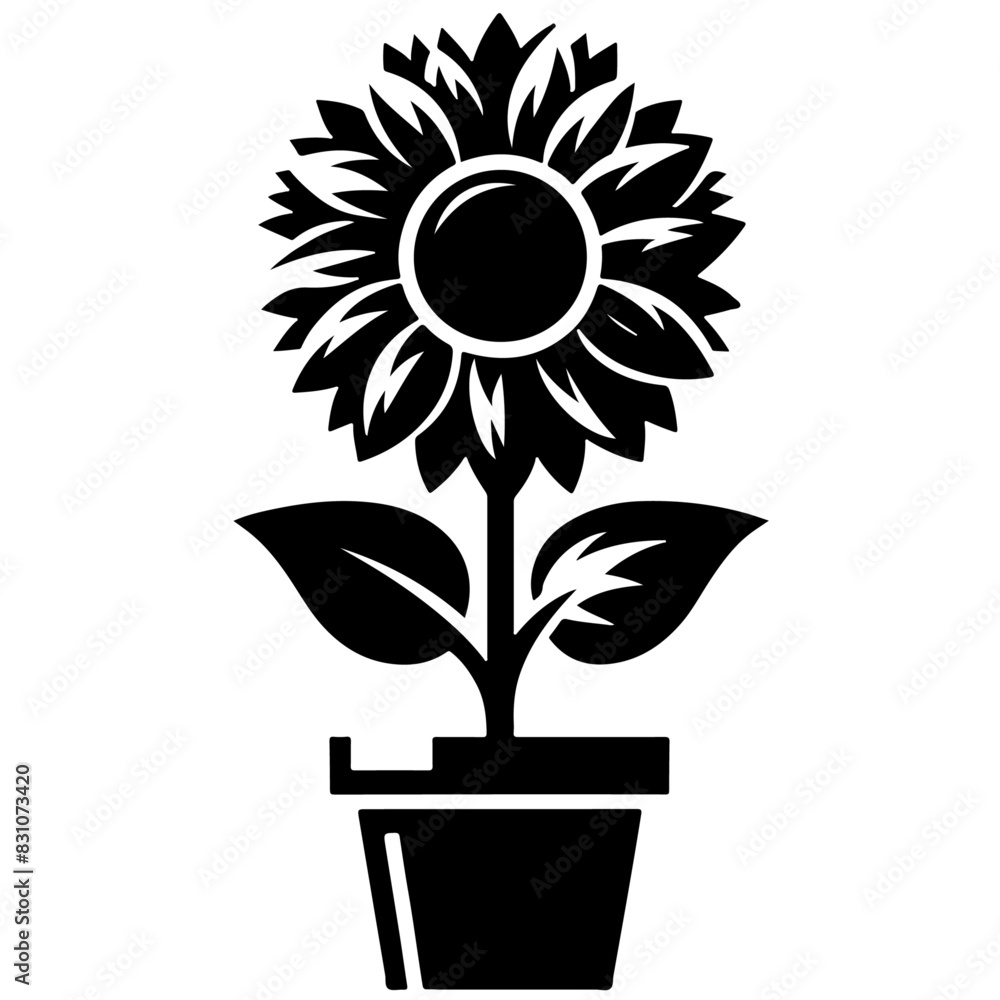 Obraz premium Sunflower Vector Illustration Perfect for Summer Designs and Floral Themes