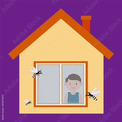 mosquito wire screen on window house prevention mosquito bite