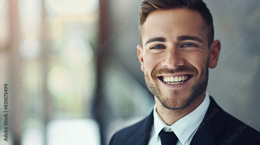 Handsome smiling confident businessman portrait : Generative AI Handsome smiling confident businessman portrait : Generative AI