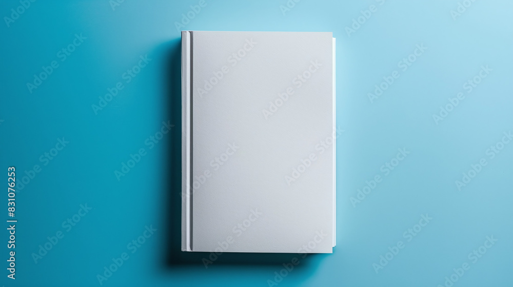 Blank White Book On Blue Background Symbolizing Creativity Knowledge And New Beginnings Blank White Book On Blue Background Symbolizing Creativity Knowledge And New Beginnings