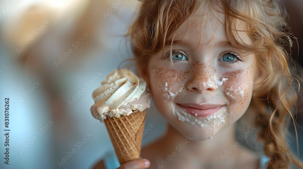 Childs Pure Joy Savoring a Delicious Ice Cream Treat