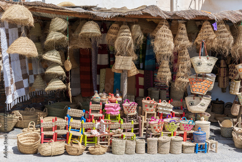 Photos Village shop selling handmade products such as chairs, baskets and other esparto grass items